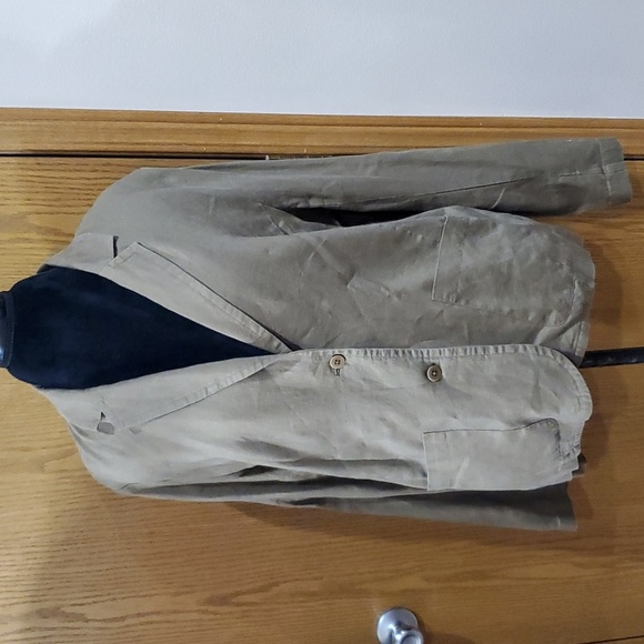 Eileen fisher green brown 2 button linen blazer - Picture 1 of 8